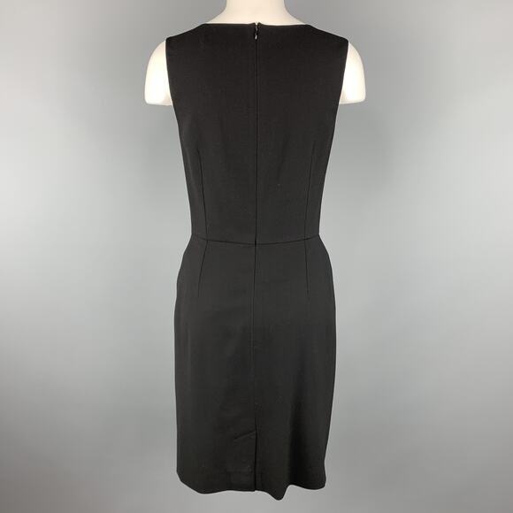 YVES SAINT LAURENT Size 6 Black Wool / Elastane Shift Dress - Picture 4 of 6